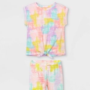 Target Toddler Girls Tie Dye Set, Tie Front T-shirt & Leggings